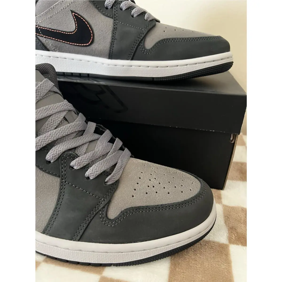 Nike shoes - Nike Air Jordan 1 - Air - FQ8338 017 - Night Stadium/Black/Flat Pewter/Total Orange/Neutral Grey 3