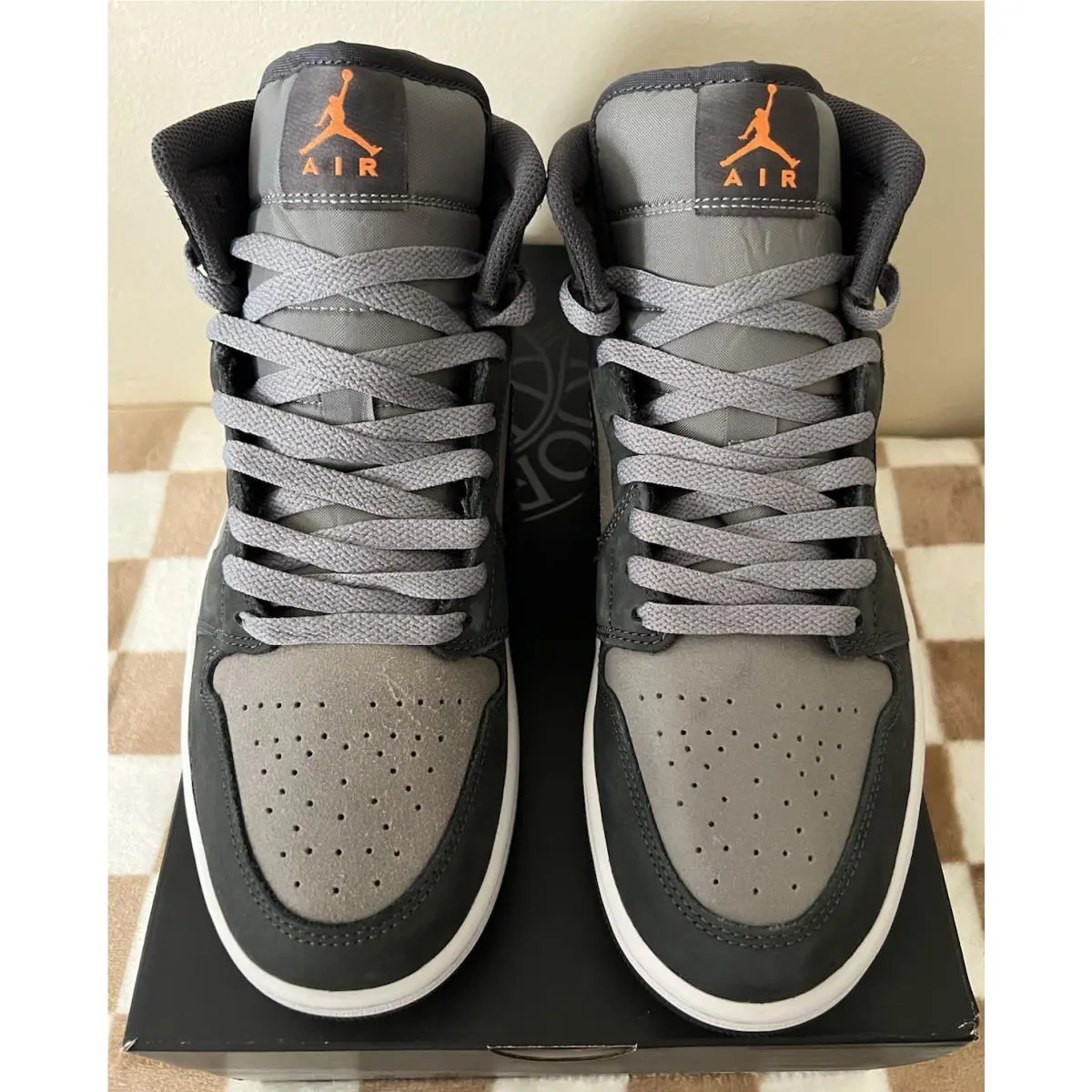 Nike shoes - Nike Air Jordan 1 - Air - FQ8338 017 - Night Stadium/Black/Flat Pewter/Total Orange/Neutral Grey 9