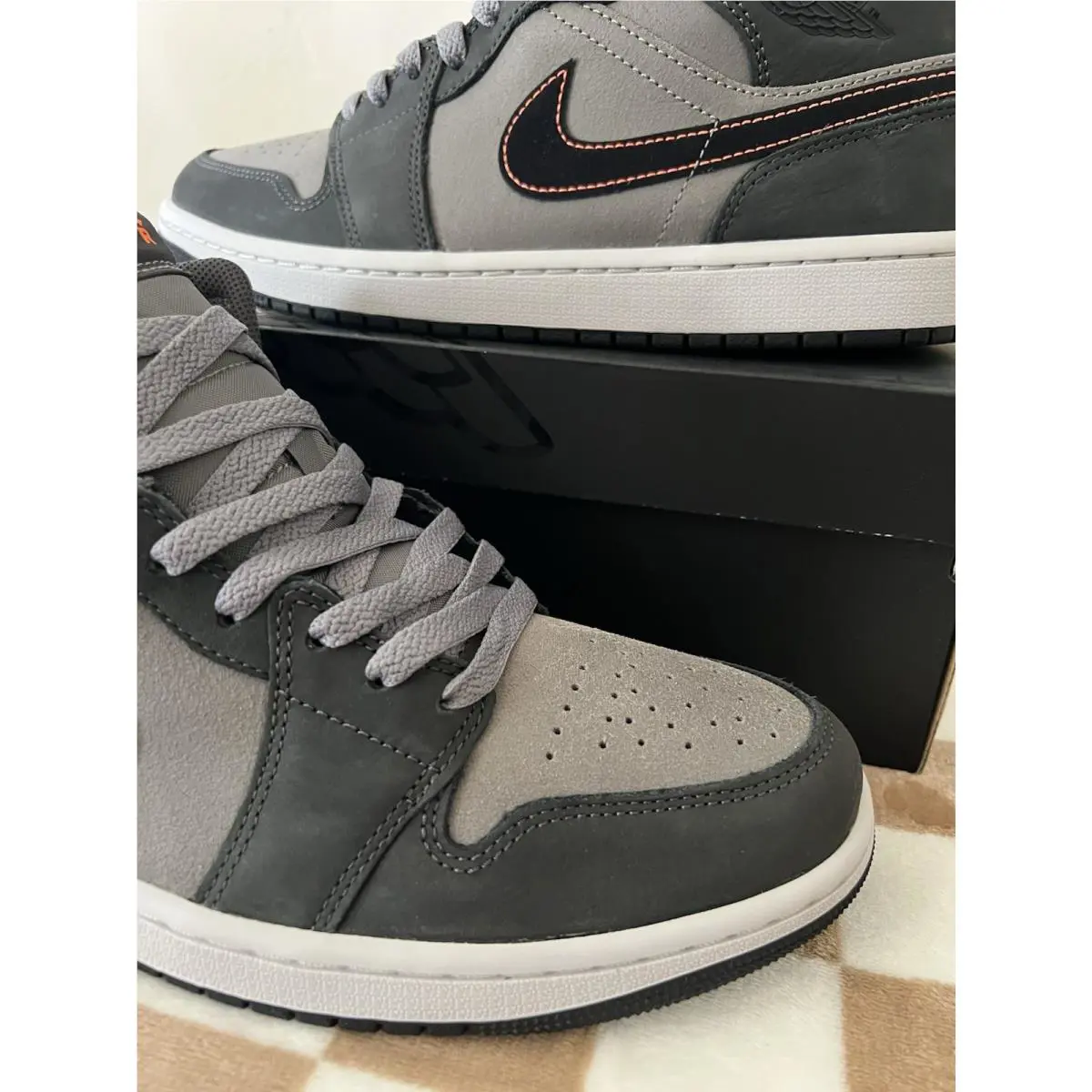 Nike shoes - Nike Air Jordan 1 - Air - FQ8338 017 - Night Stadium/Black/Flat Pewter/Total Orange/Neutral Grey 4