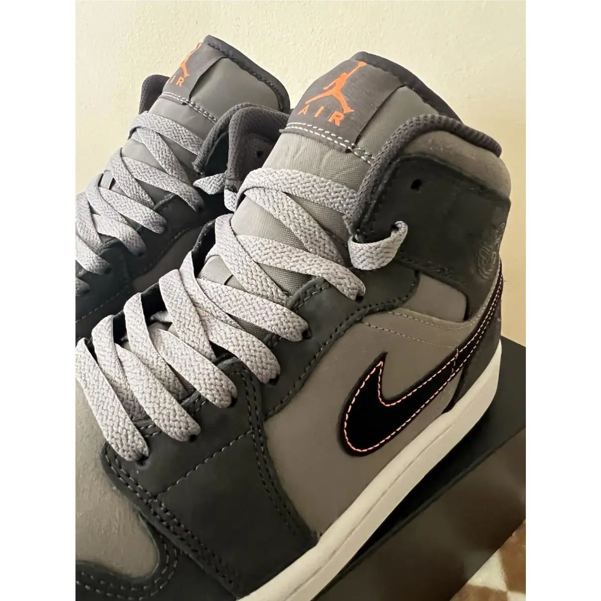 Nike shoes - Nike Air Jordan 1 - Air - FQ8338 017 - Night Stadium/Black/Flat Pewter/Total Orange/Neutral Grey 7