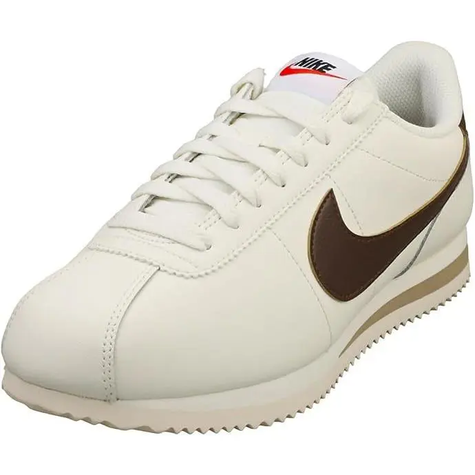 Nike Women`s Cortez Fashion Trainers - Khaki White Size 10.5 US
