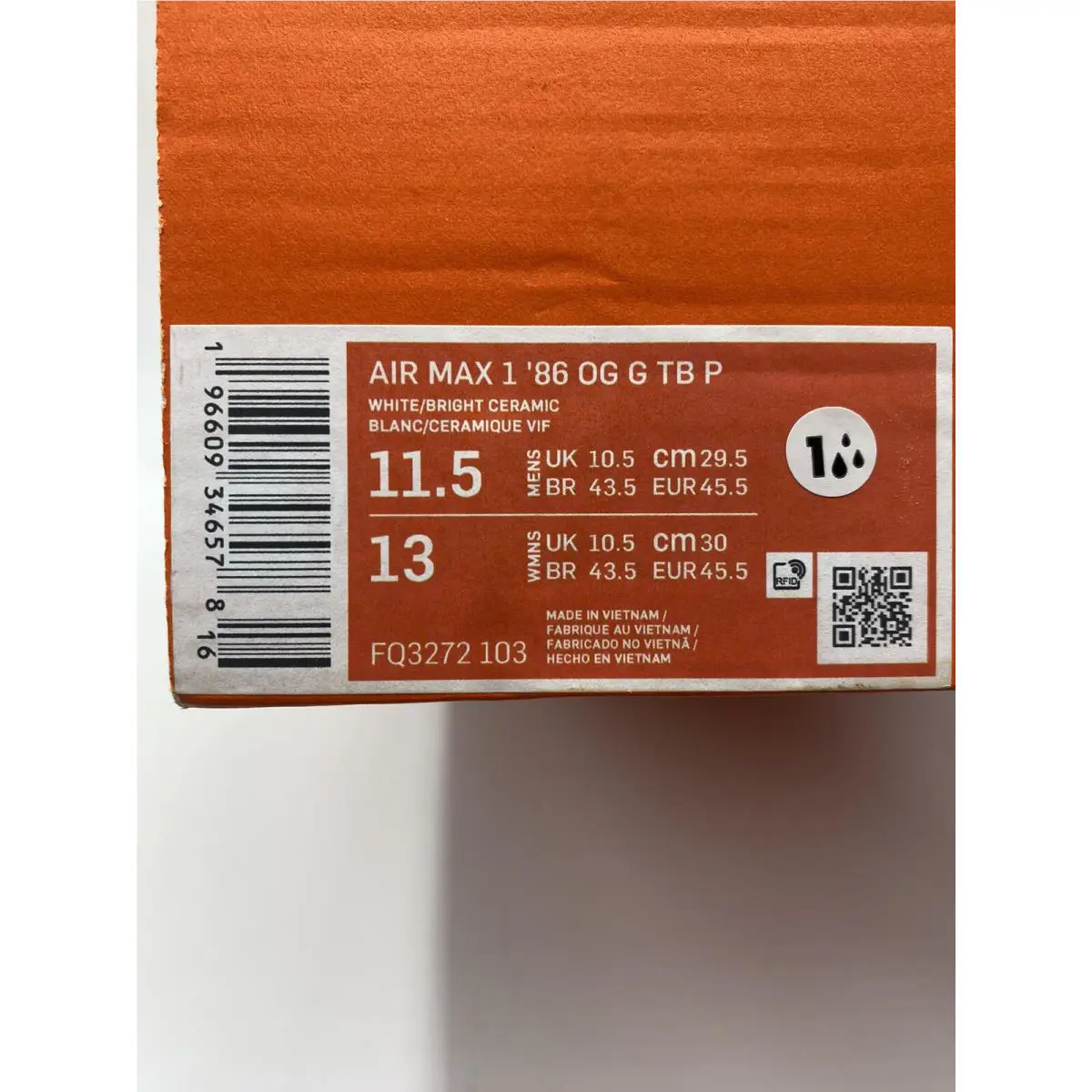 Nike shoes - Nike Air Max 1 - Air Max - White/Bright Ceramic (UPC: 196609346578) 6