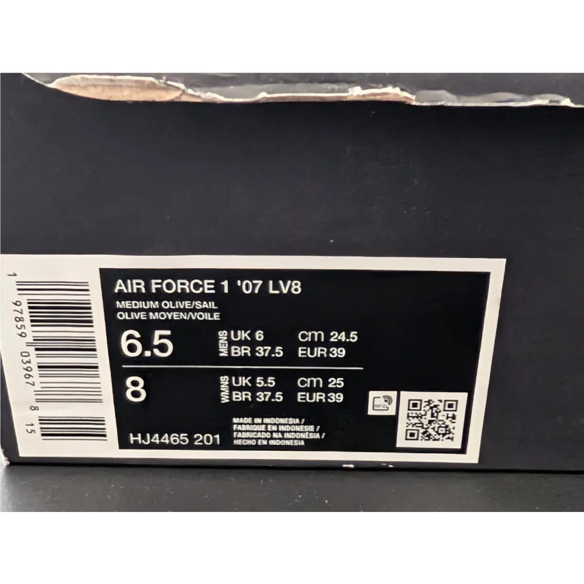 Nike shoes - Nike Air Force 1 `07 LV8 - IB6388-200 - Medium Olive/White-Cargo Khaki 8