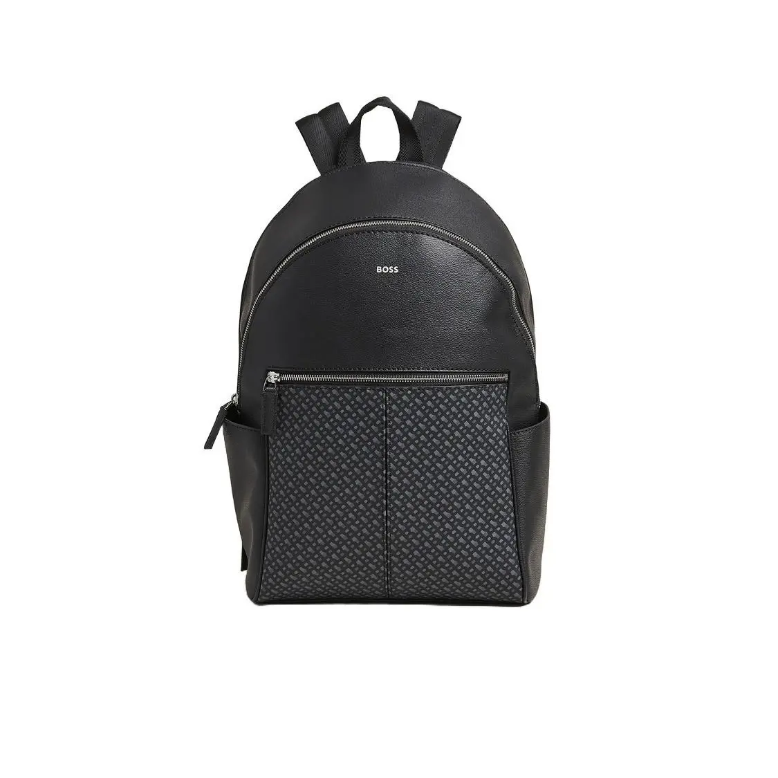 Hugo Boss Men`s Zair Leather Icon Logo Backpack Black