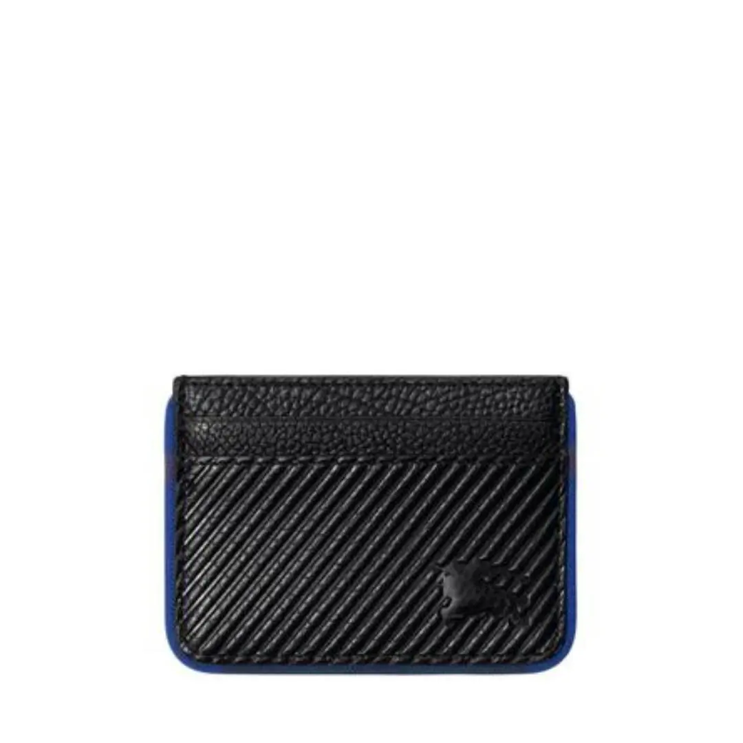 Burberry Sandon Heritage Ekd Card Case Men`s Black Embossed Contrast Trim