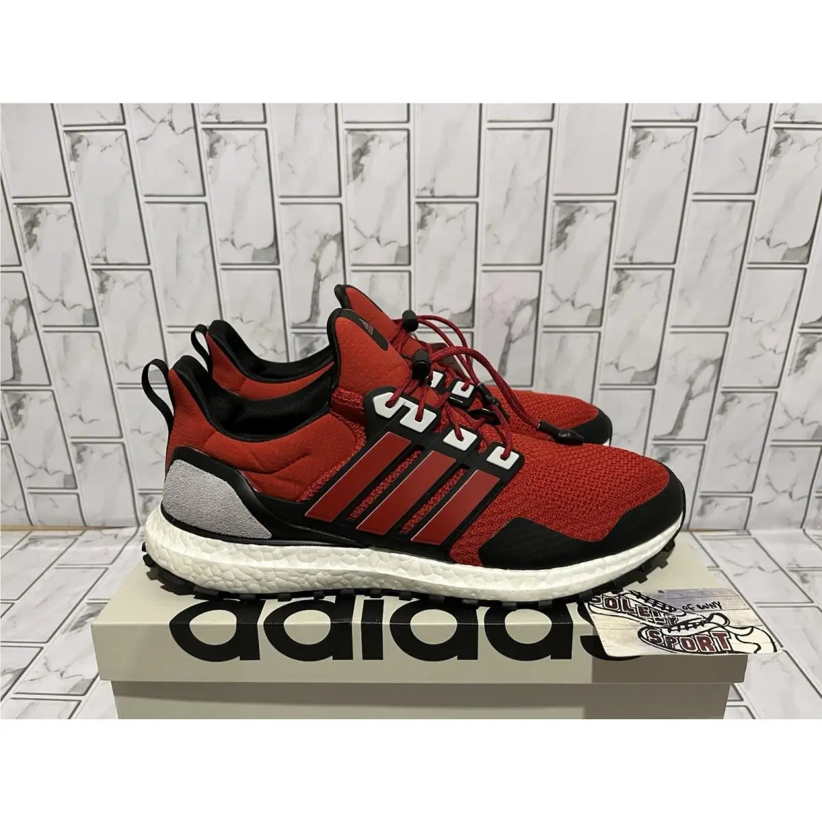 Adidas Ultraboost 1.0 Atr Ultra Boost Red Black White Running Gym Trail Mens