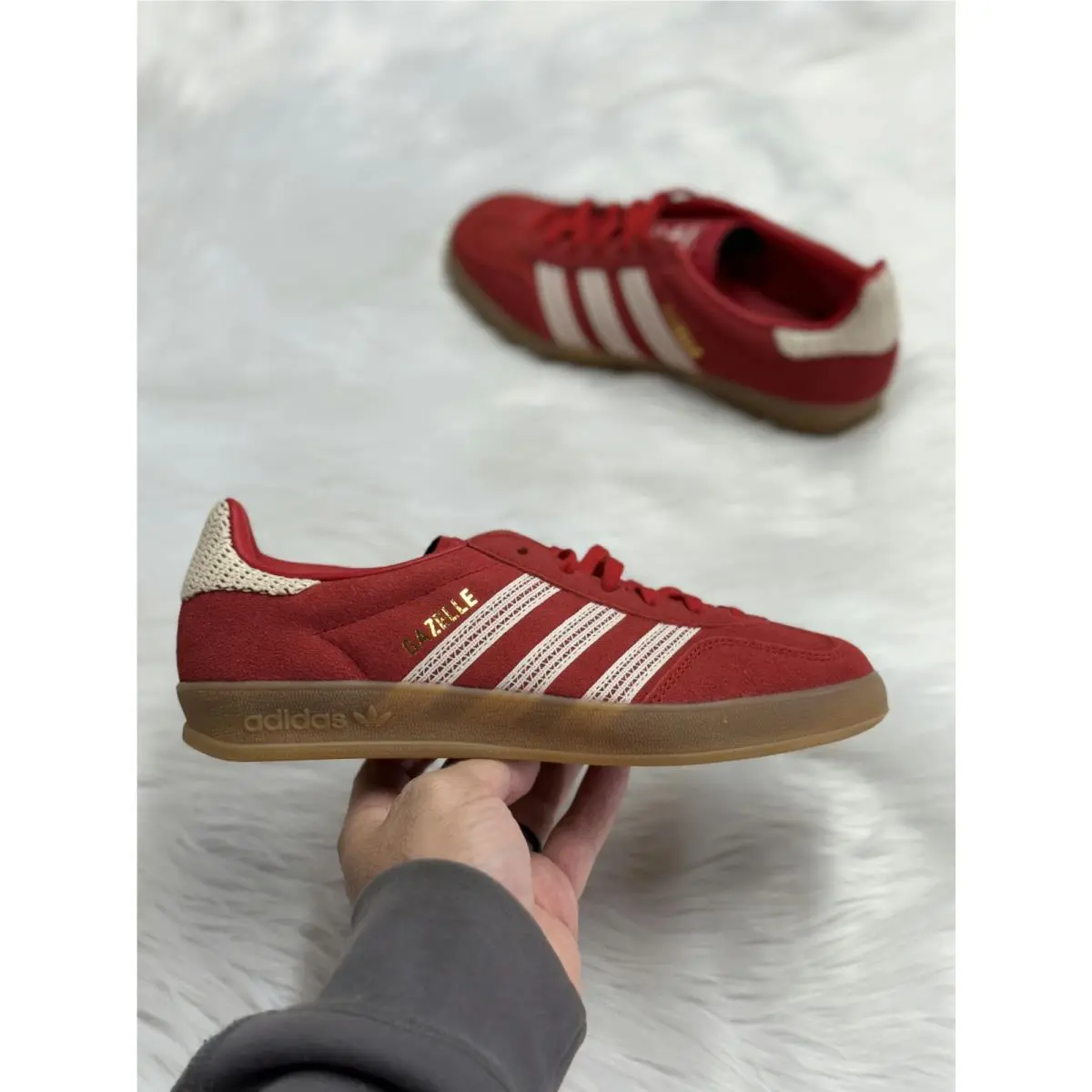 Adidas shoes - Gazelle Indoor Better Scarlet Wonder White Gum - JI2756 - Red 3