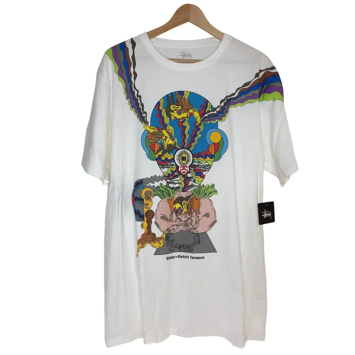 Stussy x Keiichi Tanaami White Graphic T-shirt Mens Xxl