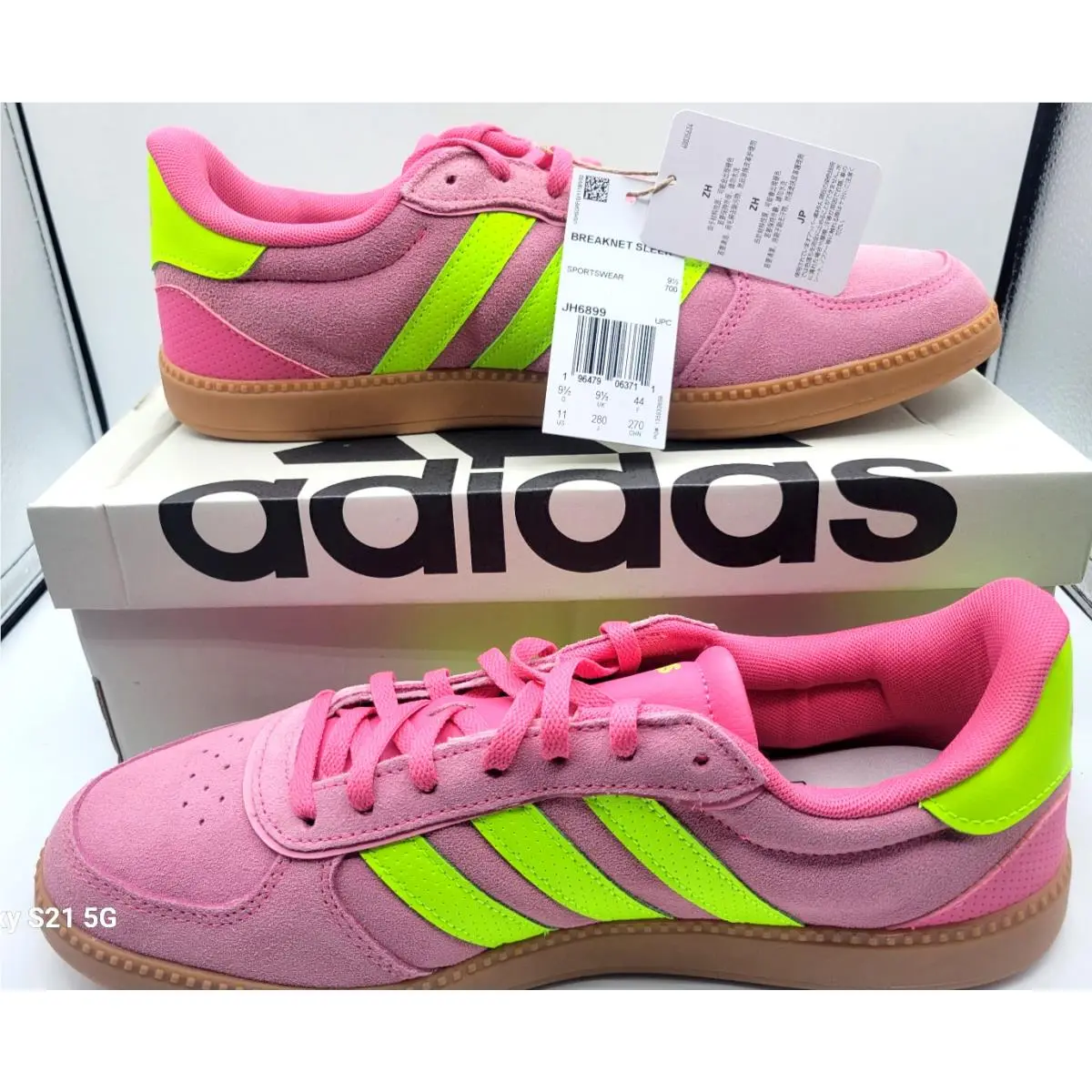 Adidas Breaknet Sleek Womens Running Shoes SZ 11 Model JH6899 Pink and Yellow