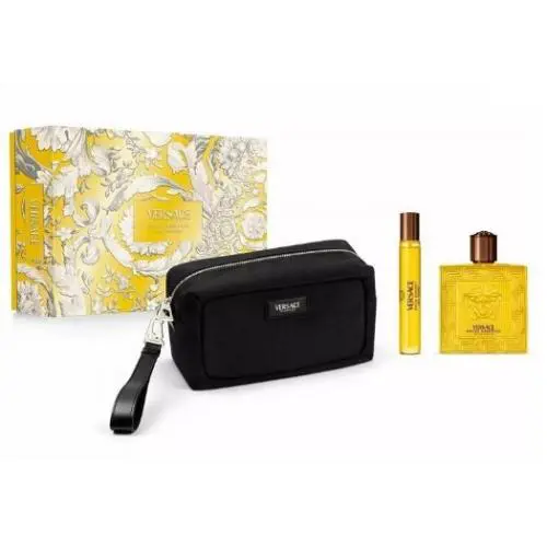 Versace Eros Energy 3 Pcs Cologne Gift Set For Men 3.4 oz Edp Spray + Mini + Bag