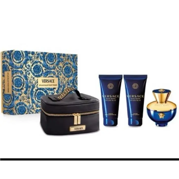Versace Pour Femme Dylan Blue For Women 4 Piece Gift Set - 3.4 Oz Eau De Parfum