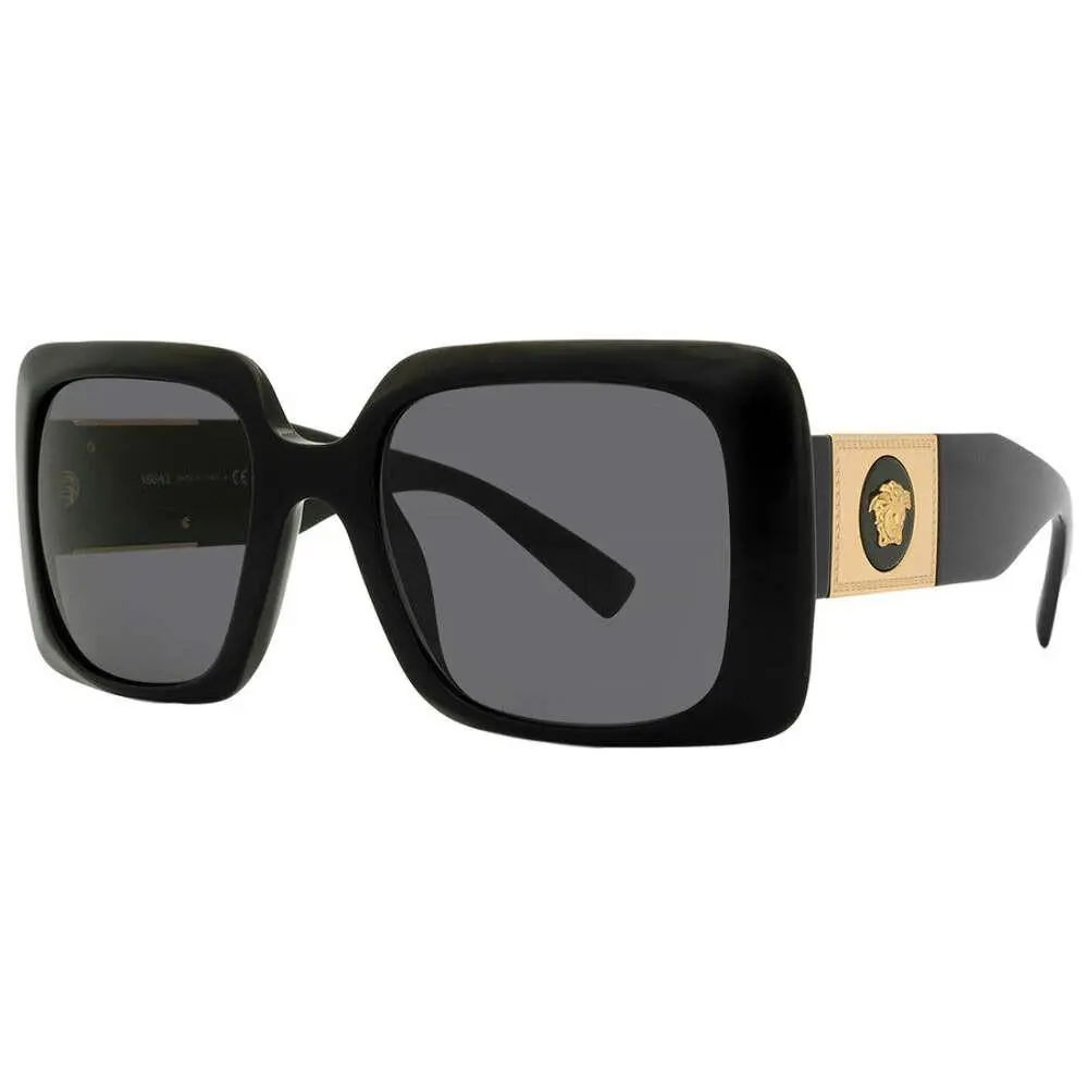 Versace Sunglasses Black Square Oversized Gold Medusa Mod VE 4405 GB1/87 54mm