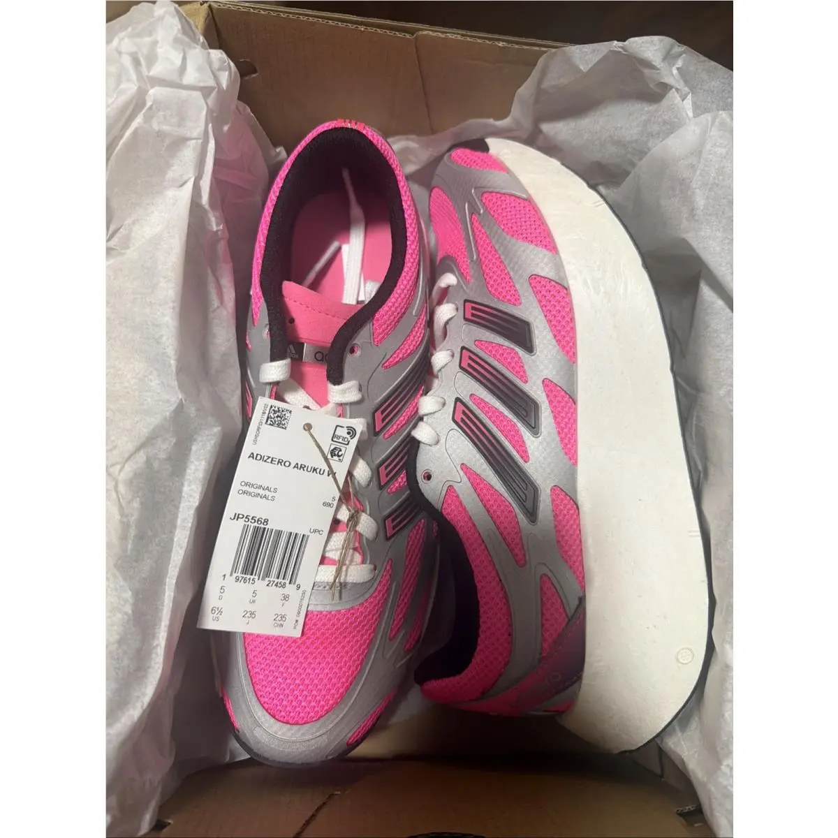 Adidas Women`s Adizero Aruku Running Lucid Pink/silver/black JP5568 Size 6.5