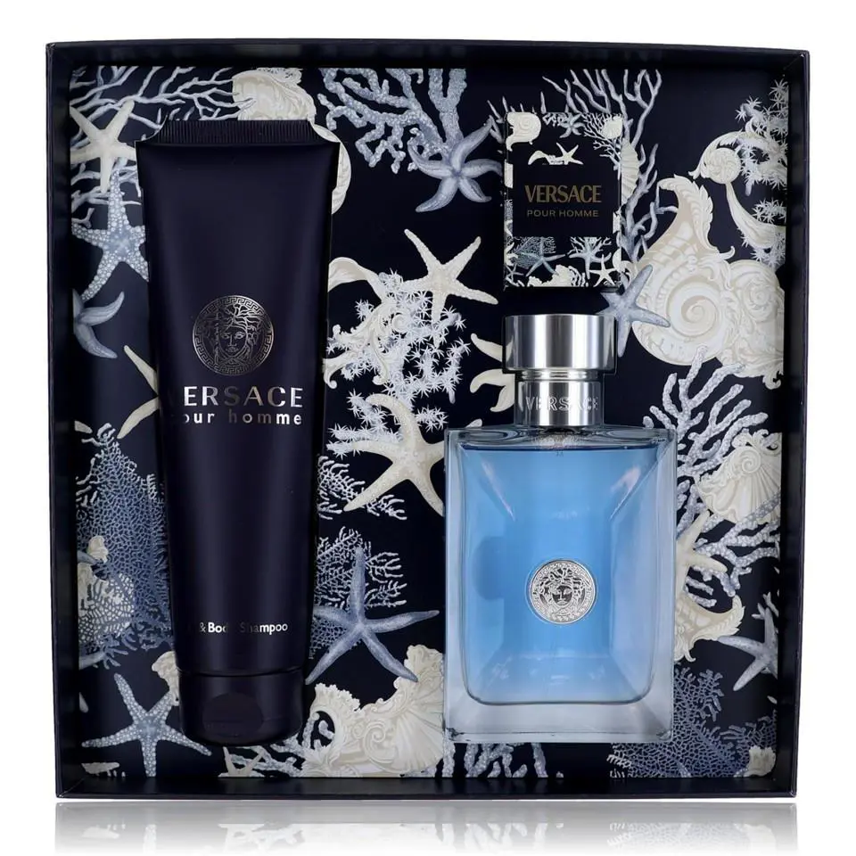 Versace Pour Homme by Versace 3 Piece Gift Set For Men with Mini