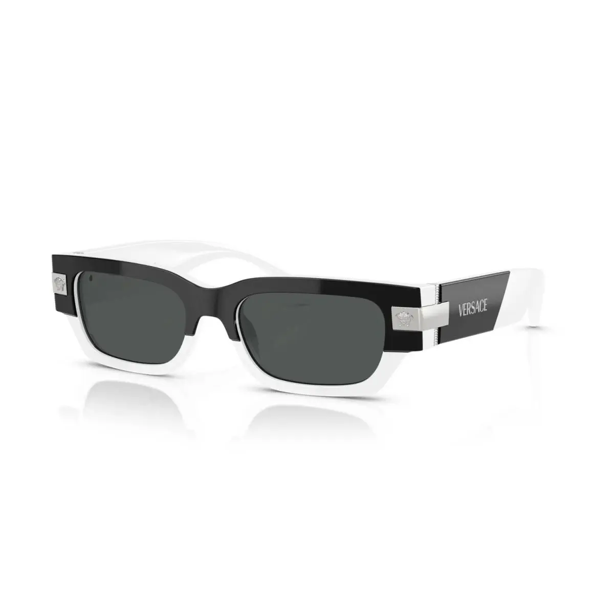 Versace Man Sunglasses VE4465 545987 53mm Top Black/white - Dark Grey Lens