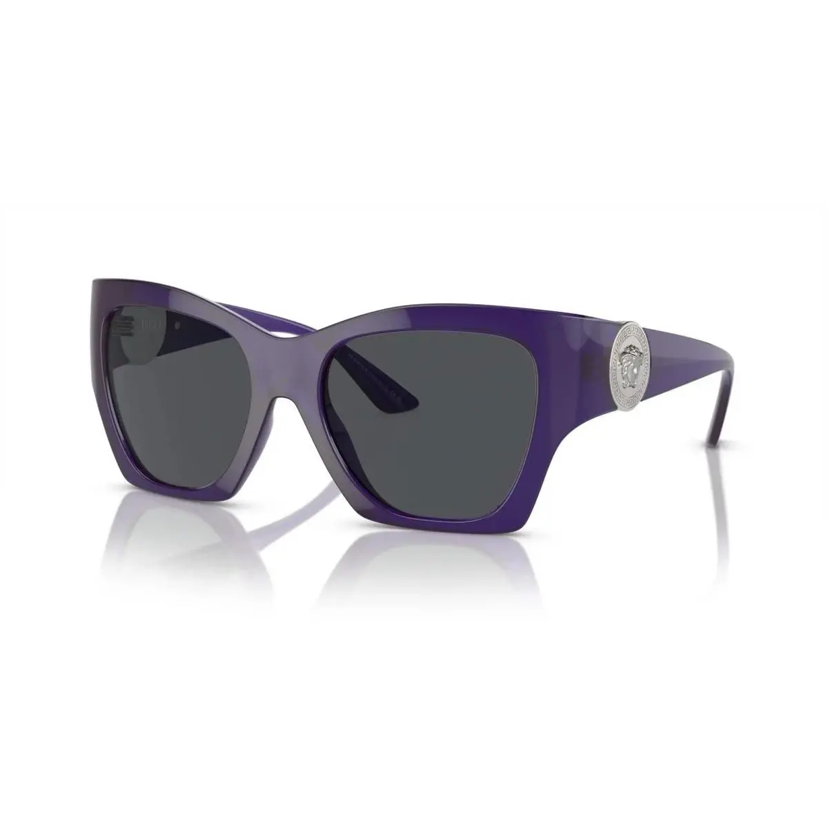Versace Woman Sunglasses VE4452 541987 55mm Transparent Purple - Grey Lens