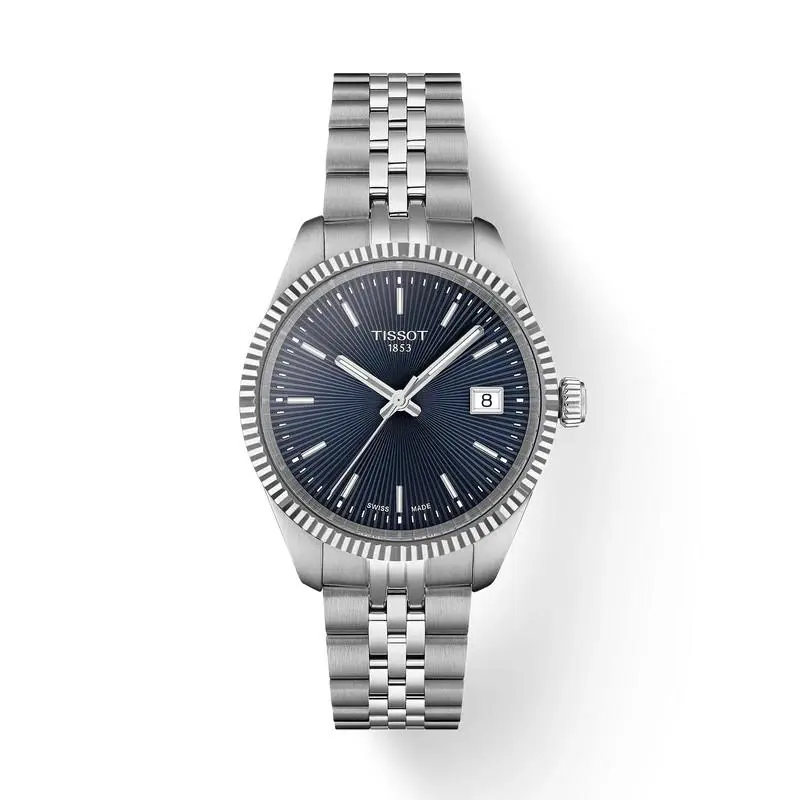 Tissot Ballade 34mm Blue Dial Watch T156.210.11.041.00 - Dial: Blue, Band: Silver, Bezel: Silver