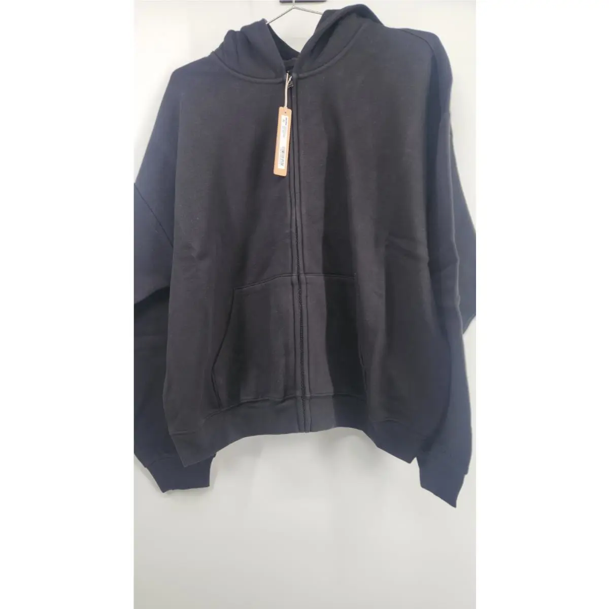Skims Women`s Cotton Fleece Classic Zip Hoodie ZG3 Heather Grey Size XL