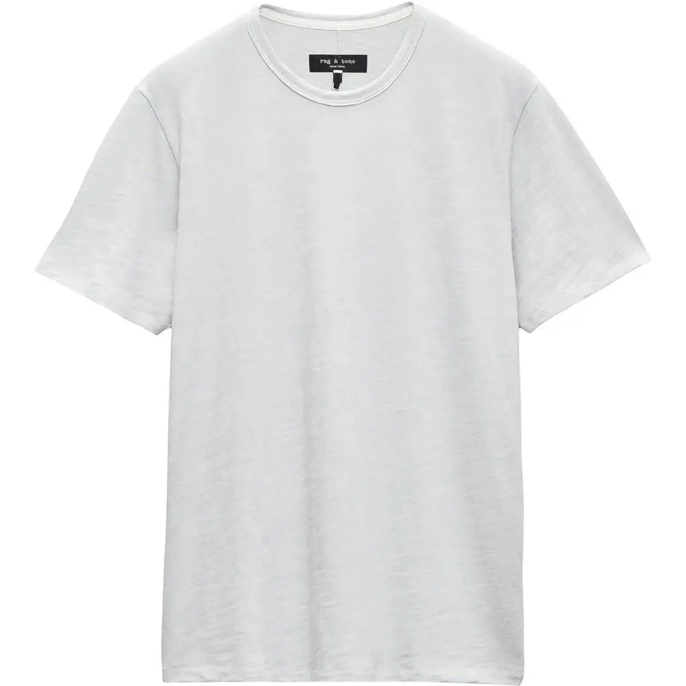 Rag Bone Mens Grey Ice Classic Flame Short Sleeve Crew Neck Cotton Tee