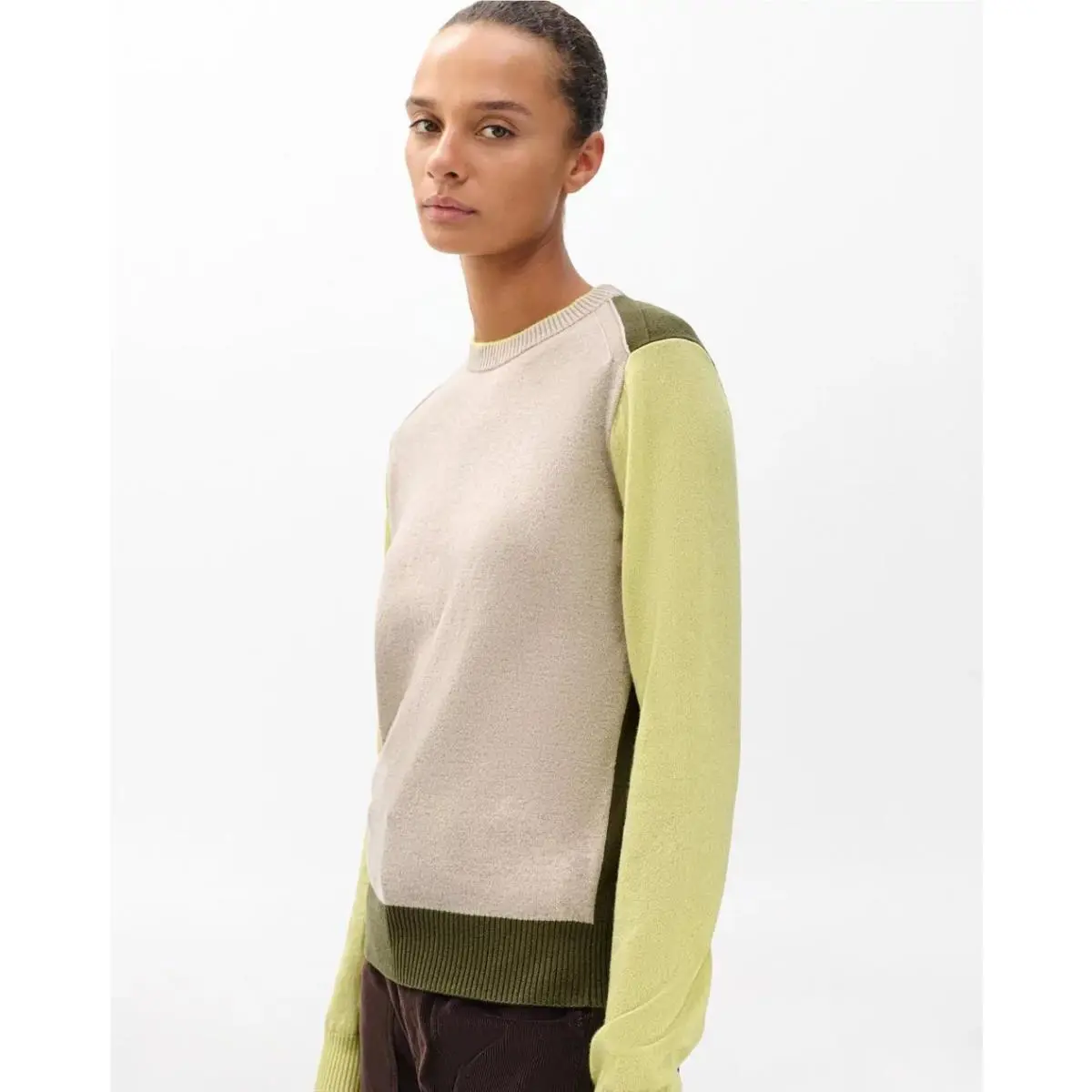 Rag Bone Men`s Taron Colorblock Crew In Oatmeal Multi Size: Medium