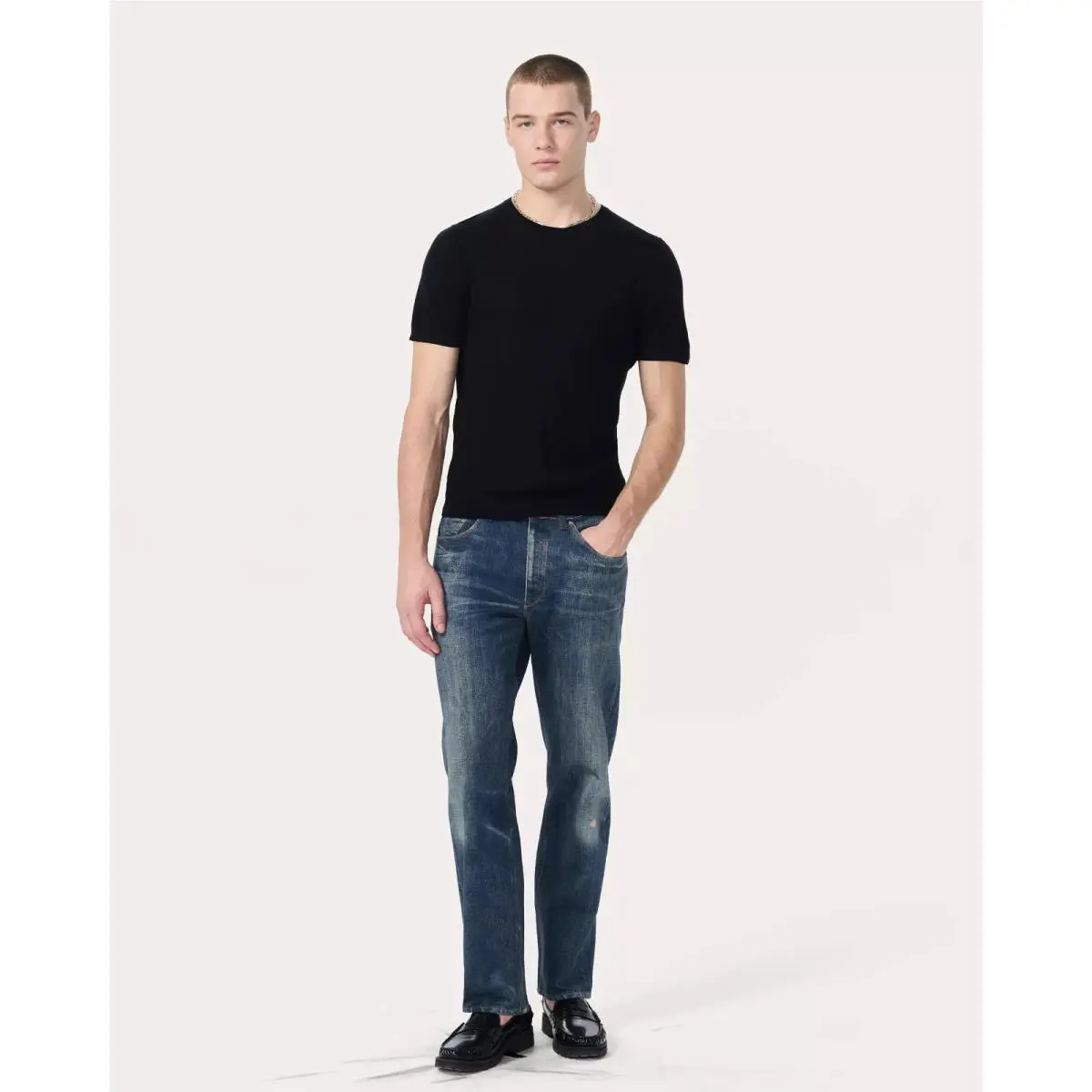 Rag Bone Men`s Aulton Knit Short Sleeve Tee In Black Size: Large