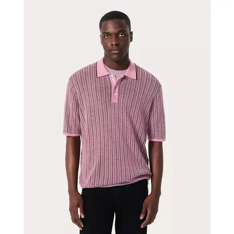 Rag Bone Men`s Harvey Garment Dyed Polo In Grape Size: Small