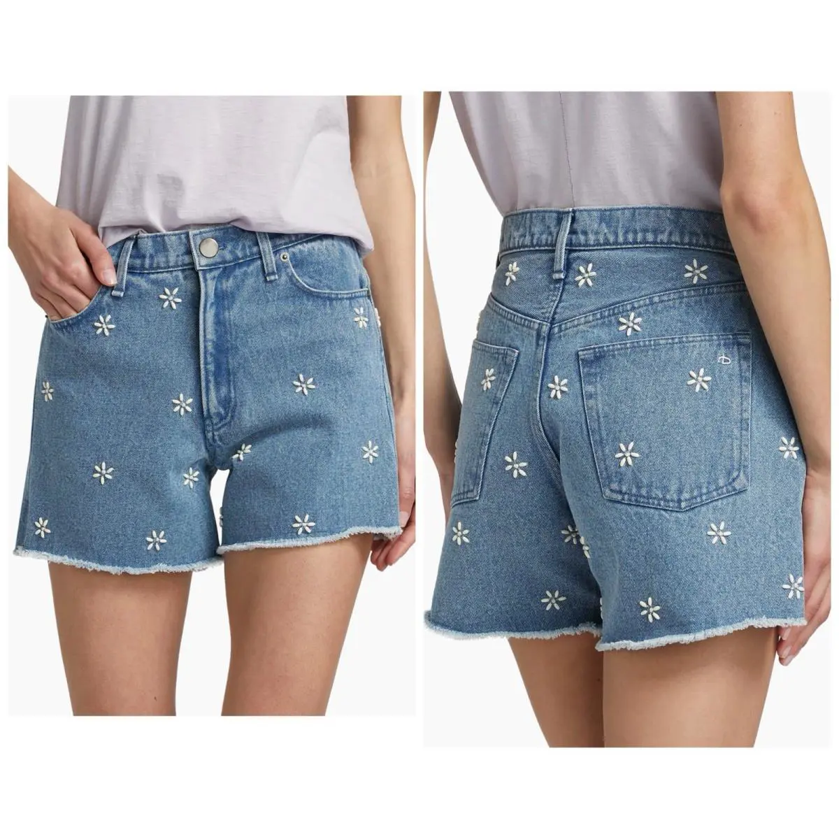 Rag Bone Embellished Denim Shorts In Aspen Size: 26