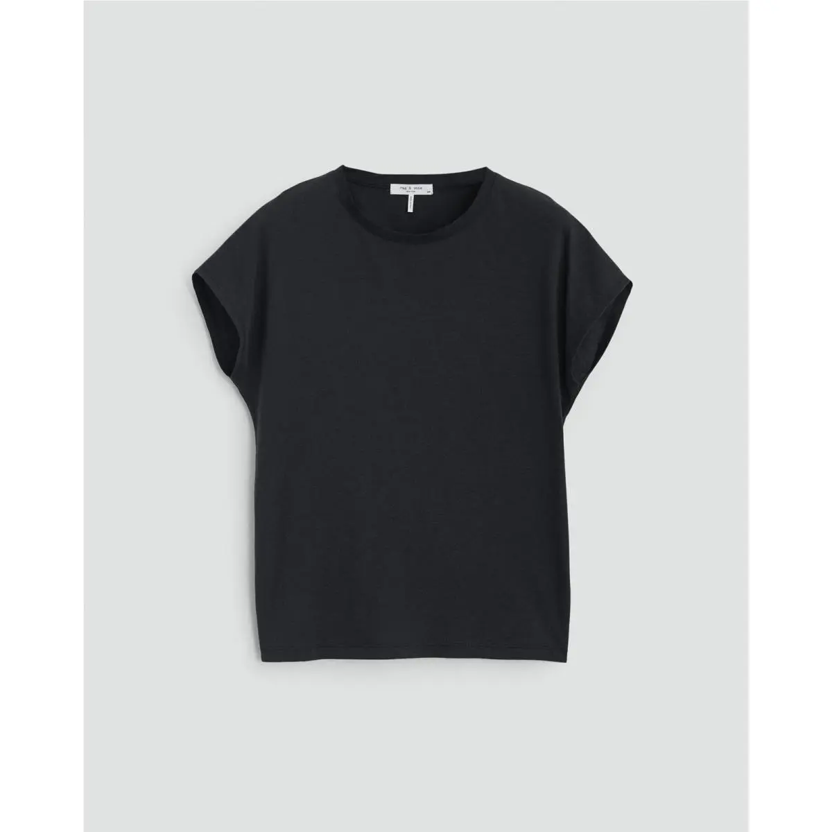 Rag Bone Women`s Black The Slub Pleat Tee T-shirt Size M