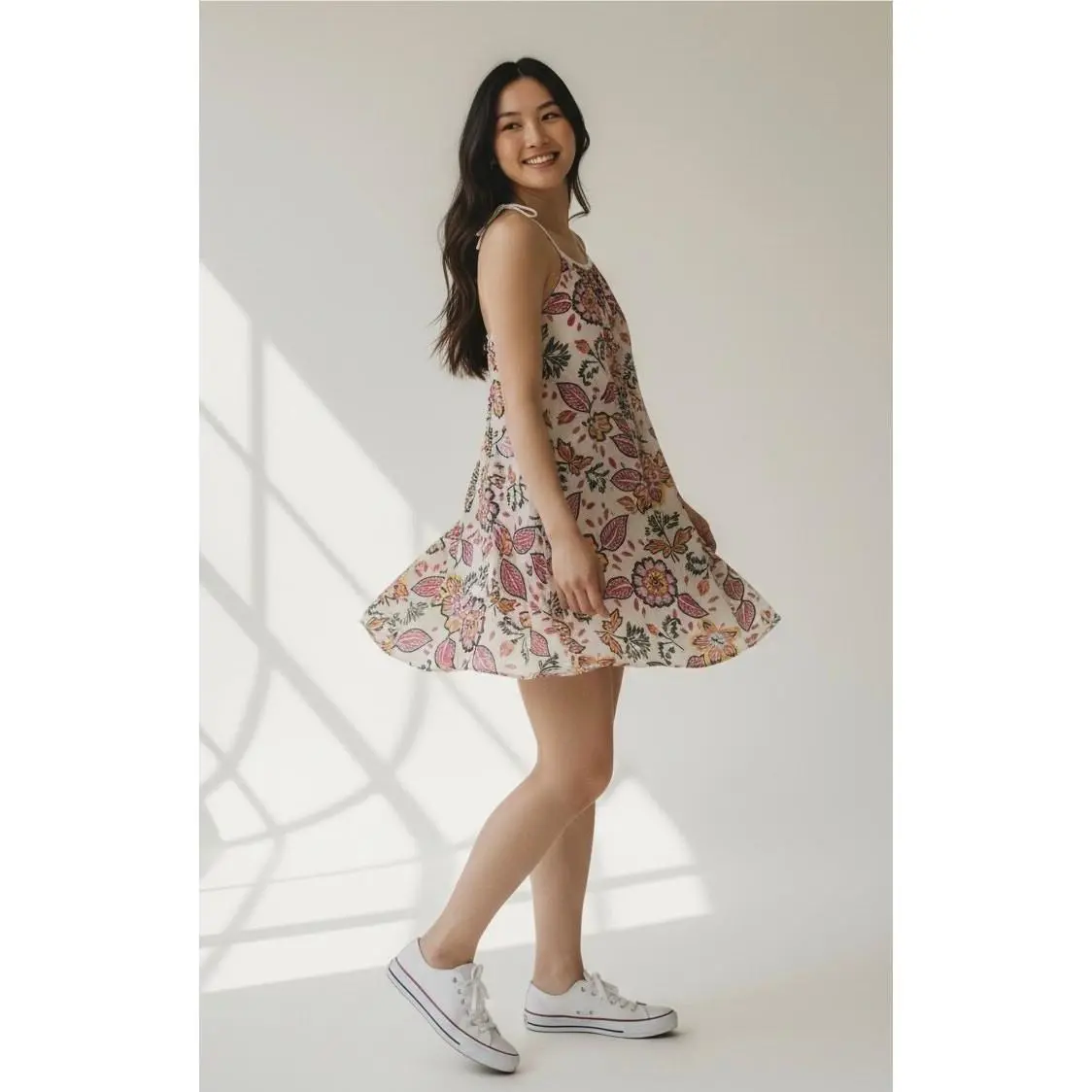 Rag Bone Women`s Bailey Self Tie Floral Minidress White Multi Size XS