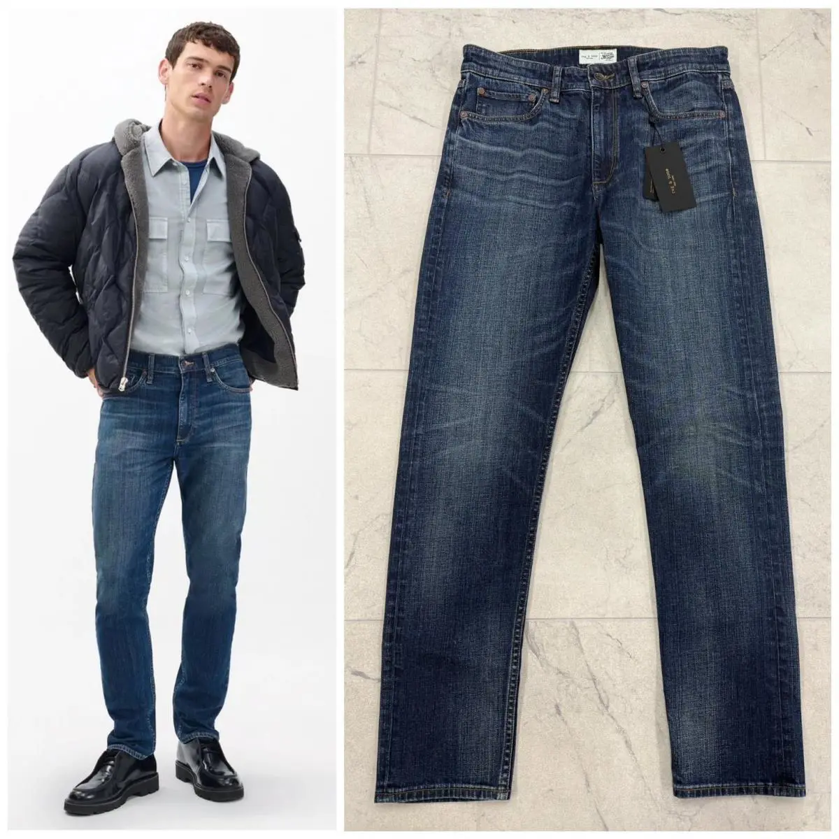 Rag Bone Men`s Fit 2 Cashmere Stretch Jeans In Cashten Size: 31x32