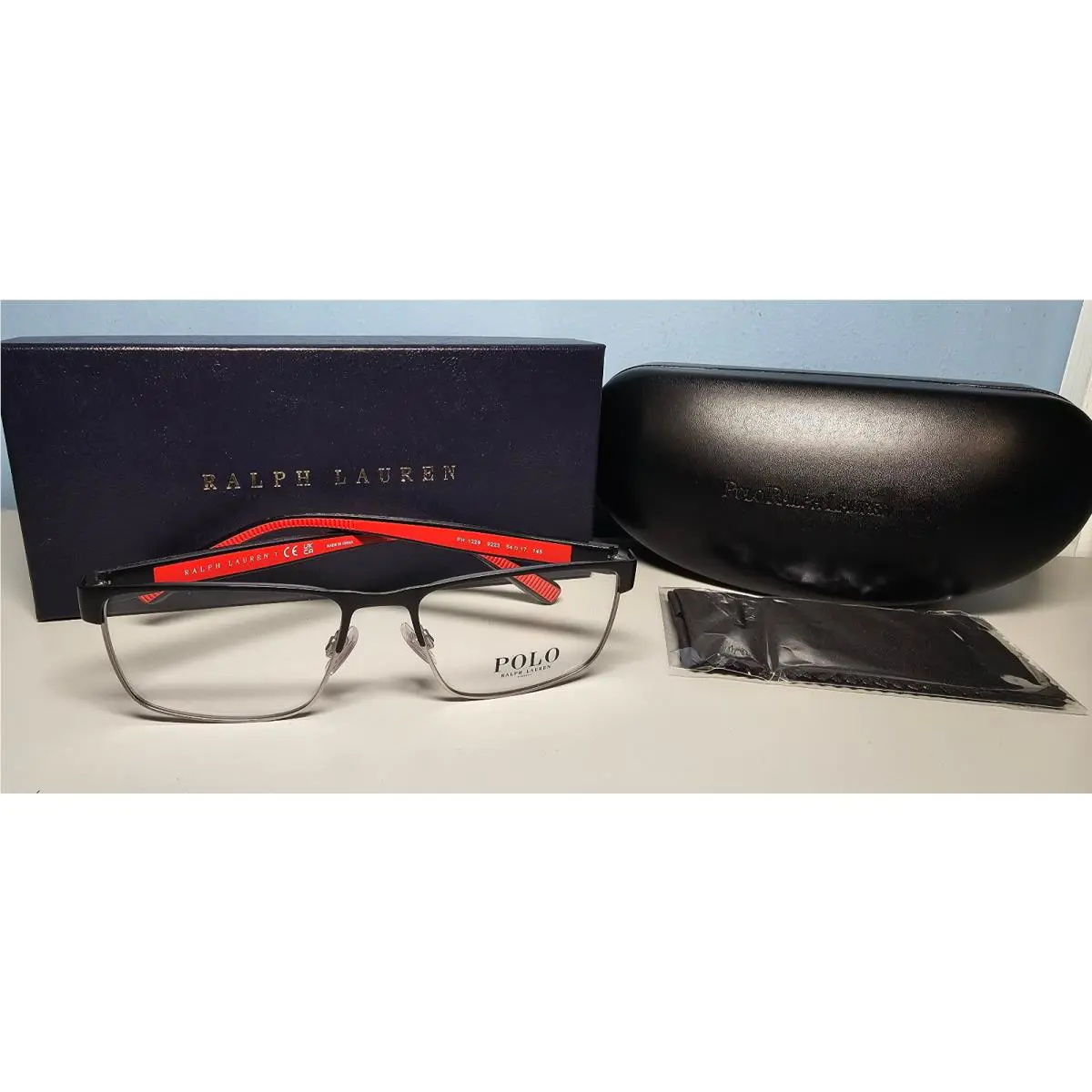 Polo Ralph Lauren Glasses PH 1229 9223 Semi-shiny Black/gunmetal 54-17-145