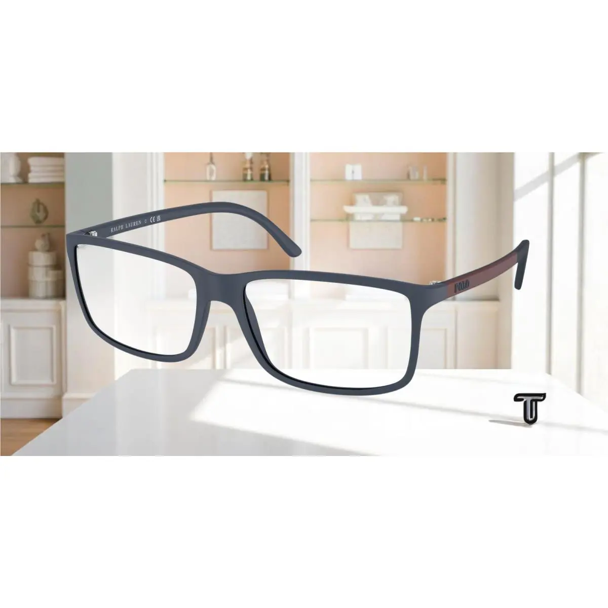 Ralph Lauren Polo PH2126 5506 Matte Blue Demo Lens 55 mm Men`s Eyeglasses