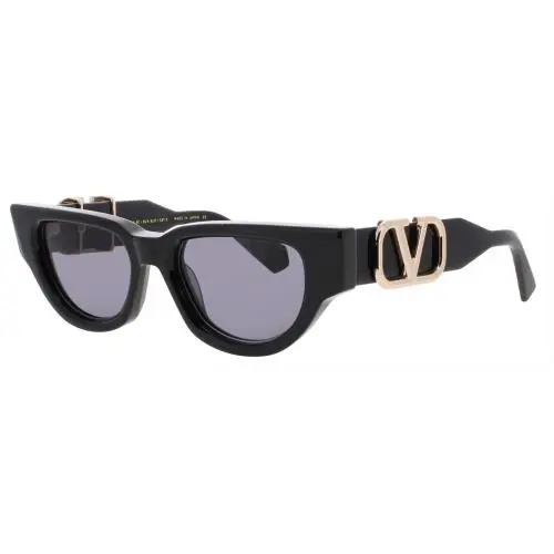 Valentino V-DUE-VLS-103A Sunglasses Col. Black-gold/gray Lenses Size 50