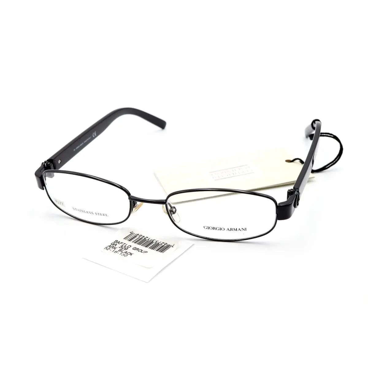 Giorgio Armani GA 309 Arl Black 52-18-130 Eyeglass Frames Stainless Italy