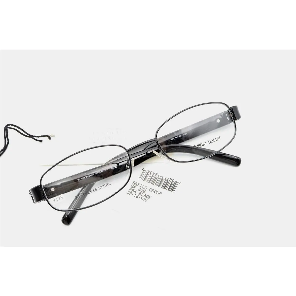 Giorgio Armani GA 309 Ark Black 52-18-130 Eyeglass Frames Stainless Italy