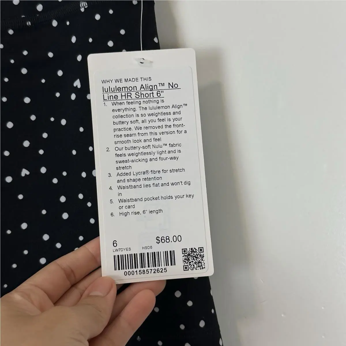 Lululemon clothing - heart scatter dot print white black 1