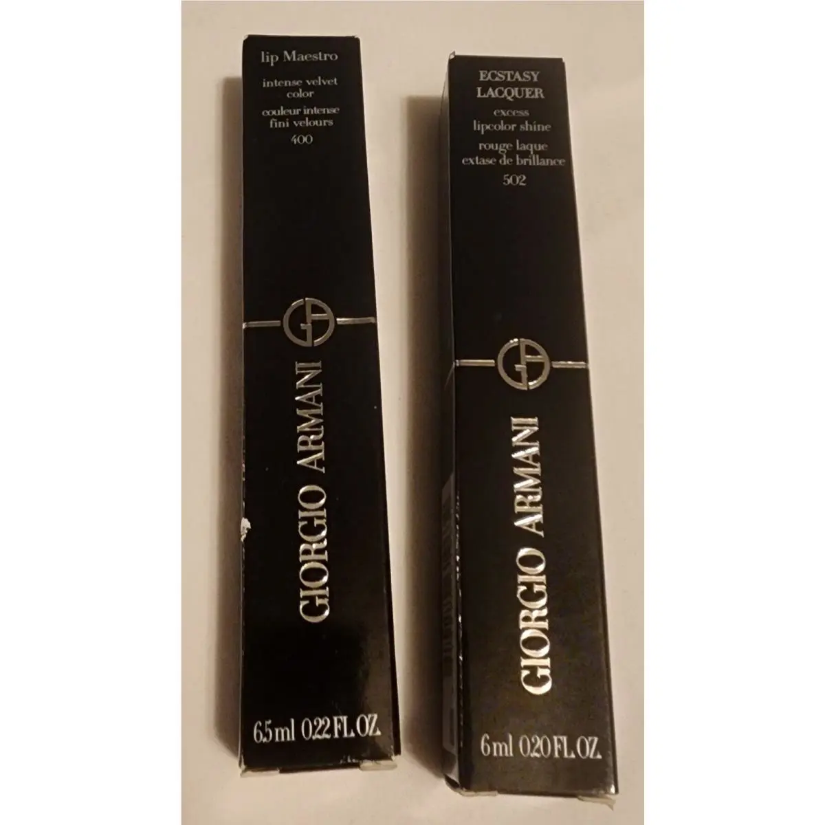 Giorgio Armani Lip Maestro Intense Velvet Color Lip Gloss 0.22oz Lot of 2