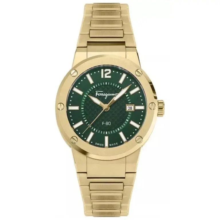 Ferragamo Salvatore Men`s Watch Black Dial with Golden Bracelet SFHY02921