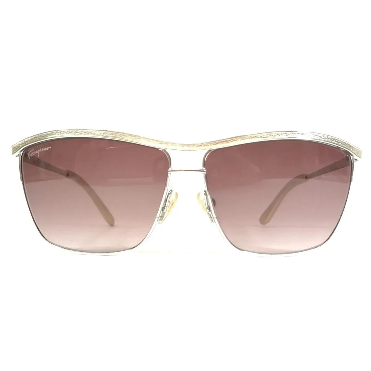 Salvatore Ferragamo Sunglasses SF113SI 045 Gold Silver w/ Purple Gradient Lenses