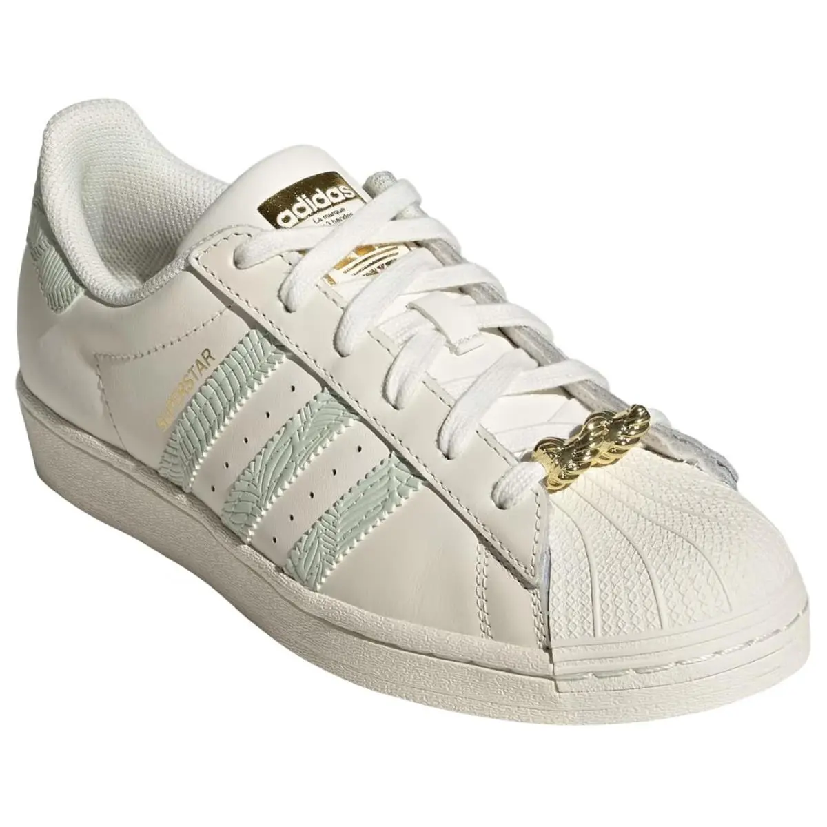 Adidas Women`s Superstar W Sneakers Off White/linen Green HQ6963 Size 8