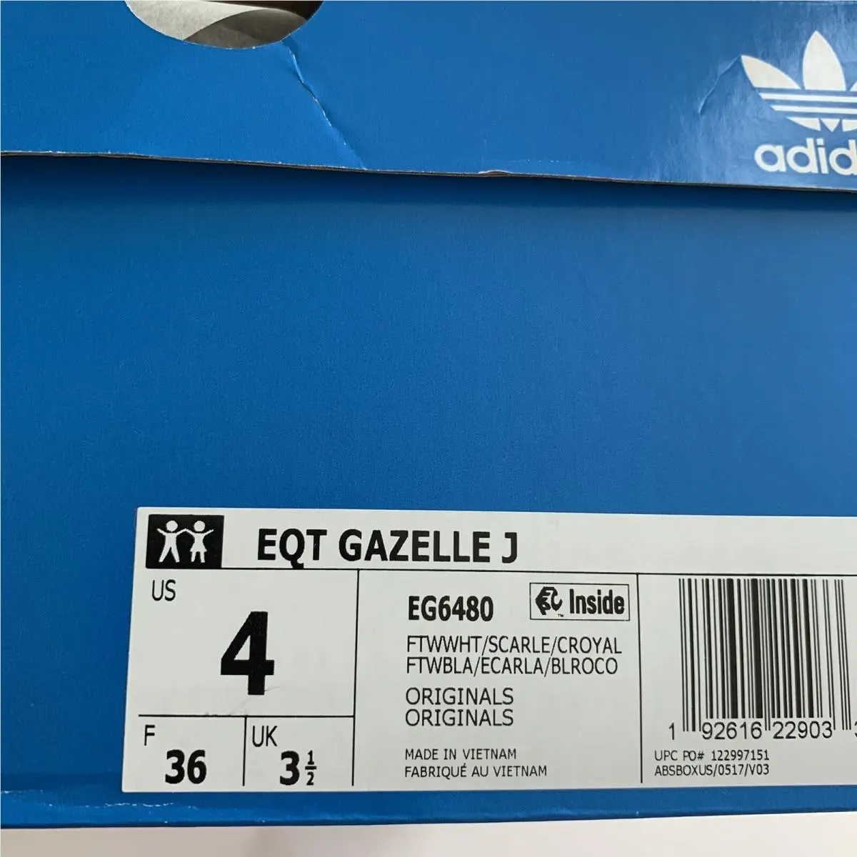 Adidas shoes - adidas EQT Gazelle - EQT Gazelle - CLOUD WHITE / SCARLET / COLLEGIATE ROYAL (UPC: 192616229033) 7