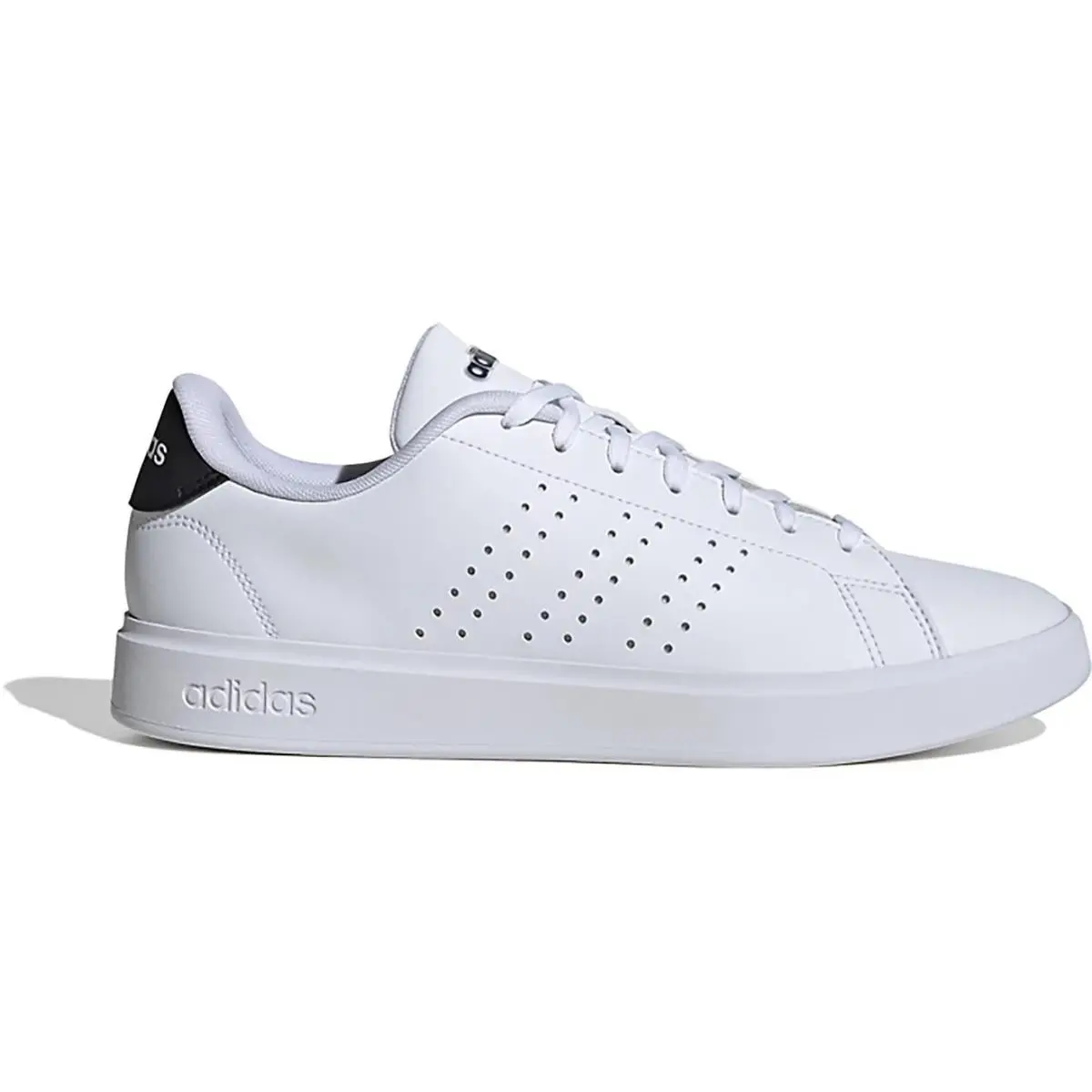 Adidas Men`s Athletic Essentials Advantage Shoes Leather White Size 9