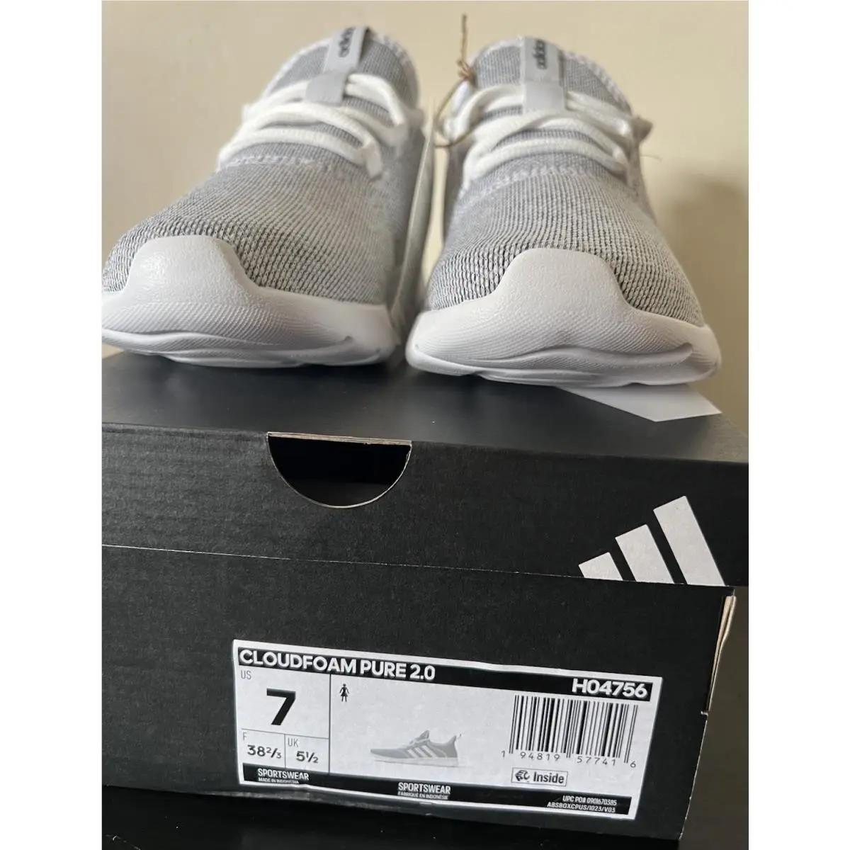 Adidas shoes - adidas Cloudfoam Pure 2.0 - Cloudfoam Pure - HO4756 - Heather Grey/White 7
