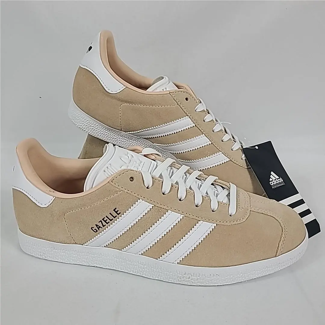 Adidas Gazelle Women`s Halibut White Beige Sneakers Sz 7.5