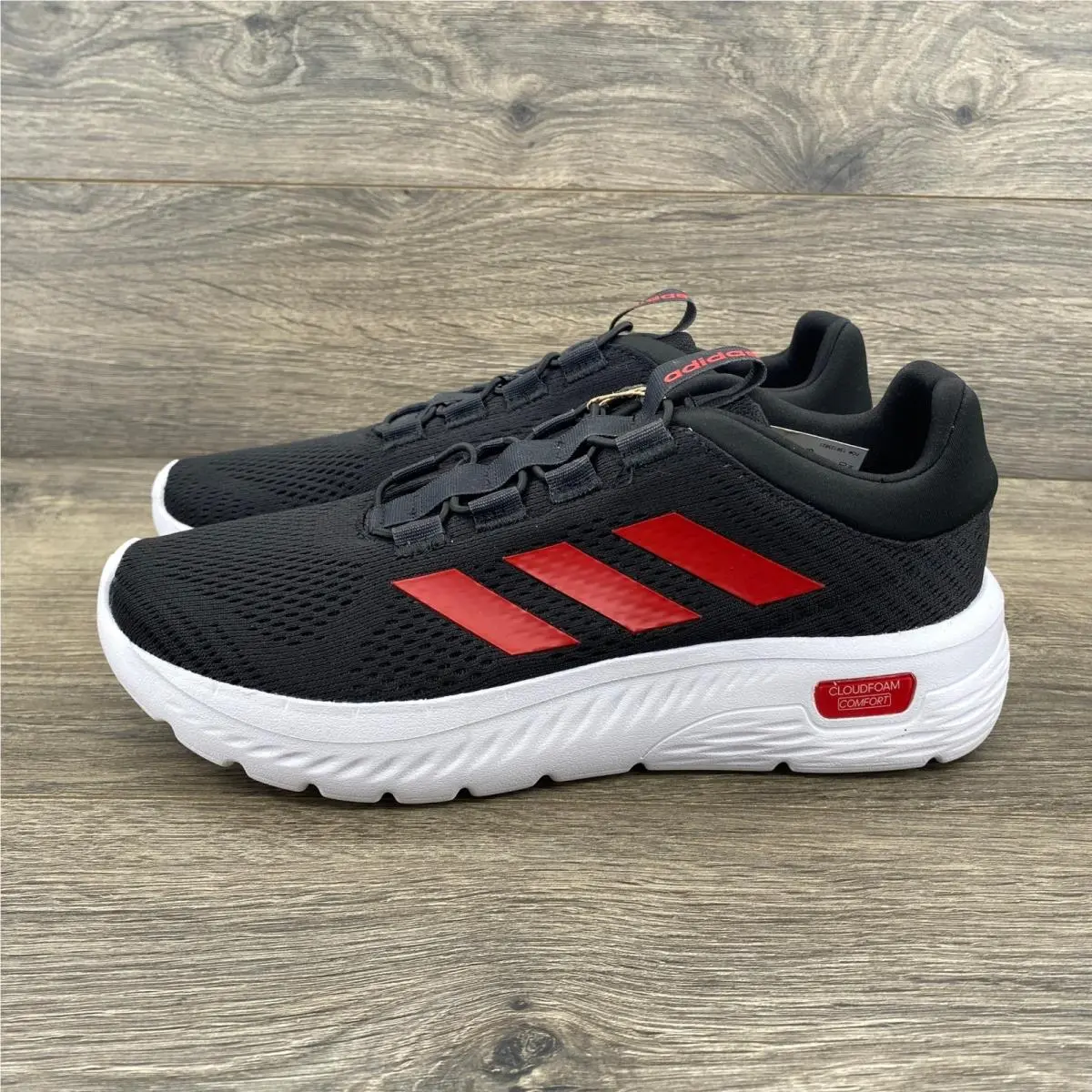 Adidas Cloudfoam Comfort Mens Running Shoes Black Red IH3609 Size 8.5