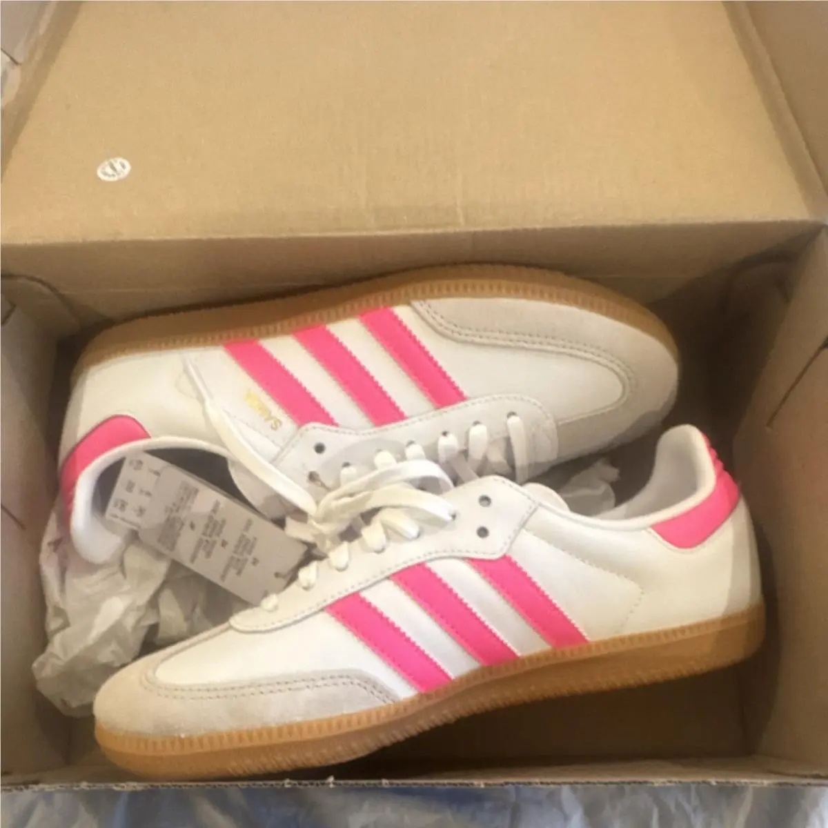 Adidas Aph 281001 Women`s Athletic Sneakers White Pink Gum Leather Low Top