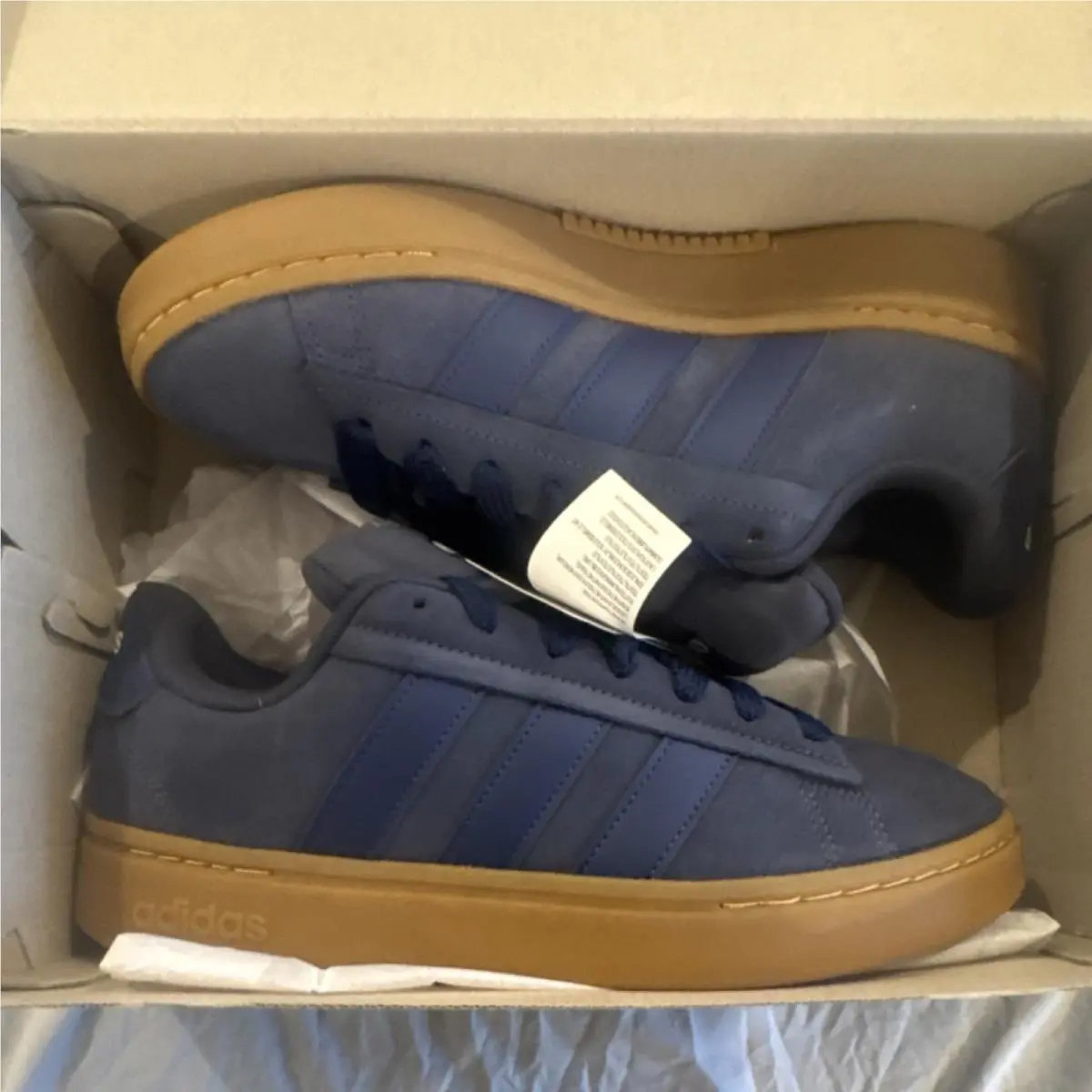 Adidas Grand Court Alpha 00s Blue Suede Lace Up Men`s Sneakers US Size 10