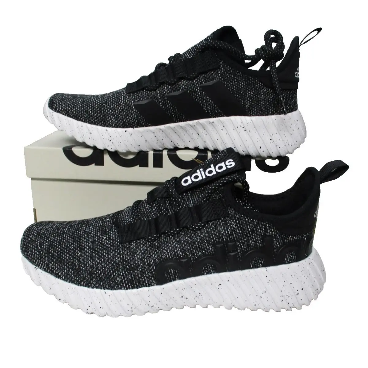 Adidas Kaptir 3.0 Black White Running Shoes Athletic Mens Sz 10.5