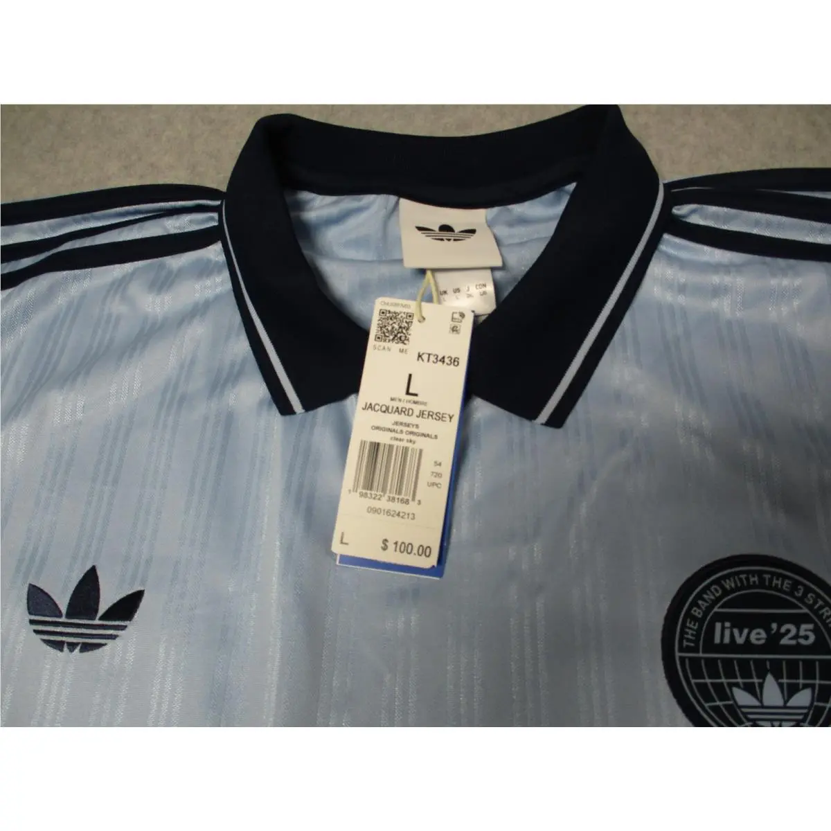 Adidas clothing - Adidas Jacquard Jersey - Jacquard Jersey - Blue 2