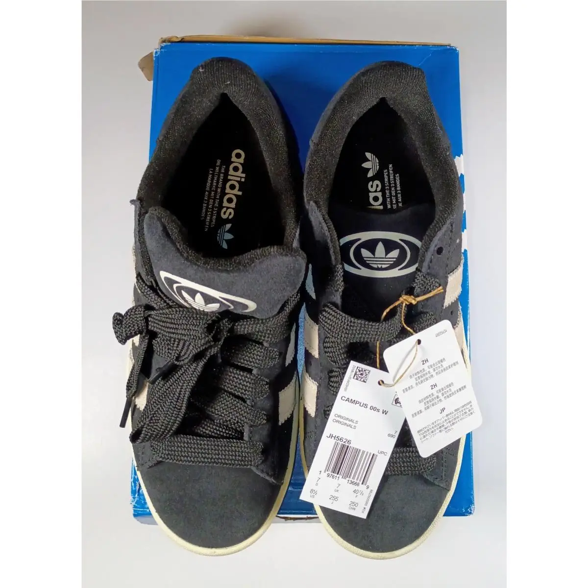 Women`s  Campus 00s W Sneakers 8 1/2 Black and White w/ Box JH5626 by Adidas